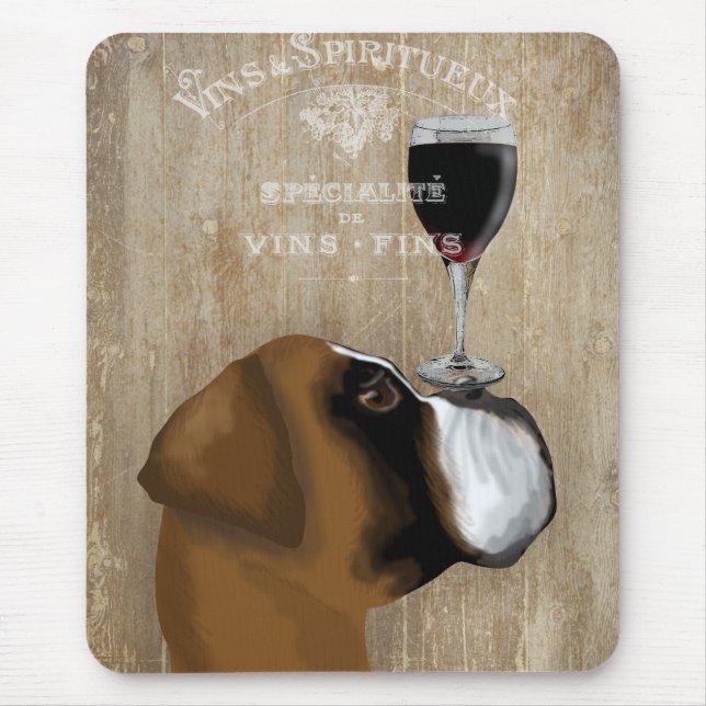 Tapis De Souris Chien Au Vin Boxer (Devant)