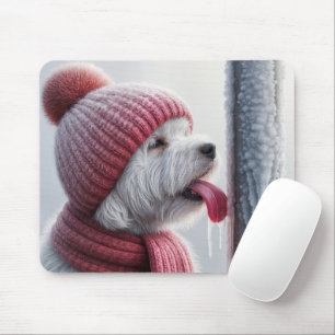 Tapis De Souris Chien Avec Langue Sur Pole Gelé