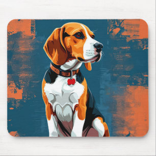 Tapis De Souris Chien Beagle sur fond abstrait