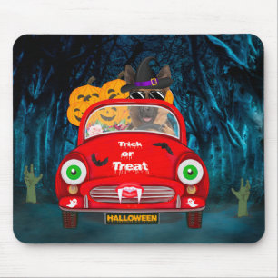 Tapis De Souris Chien berger allemand conduisant une voiture Hallo