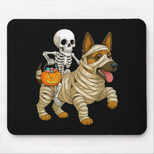Tapis De Souris Chien berger allemand de momie à cheval sur un squ
