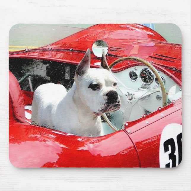 Tapis De Souris Chien blanc en boîte à Maserati mousepad (Devant)
