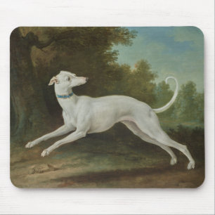 Tapis De Souris Chien blanc gris (par Jean-Baptiste Oudry)