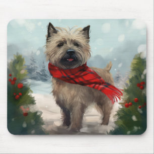 Tapis De Souris Chien Cairn Terrier dans la neige de Noël