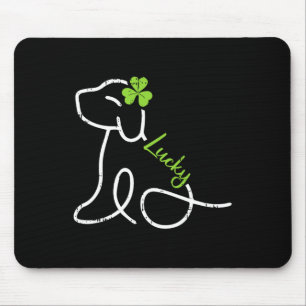 Tapis De Souris Chien Chanceux St Patrick Journee Mignonne Irish P