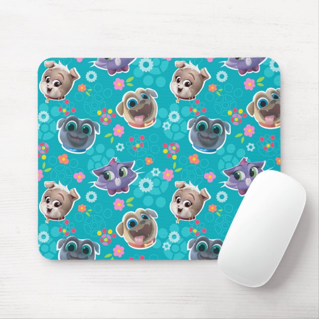 Tapis De Souris Chien Chien Pal | Modèle floral (Avec souris)