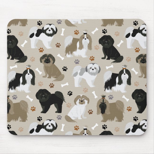 Tapis De Souris Chien Chiens Chiens Chiens Chiens Paws et Bones So (Devant)