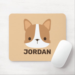 Tapis De Souris Chien Corgi mignon avec nom personnalisé