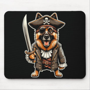 Tapis De Souris Chien de Berger Allemand Chien de Pirate Fête d'Ha