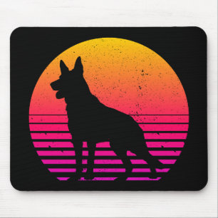 Tapis De Souris Chien de berger allemand de style rétro vintage de