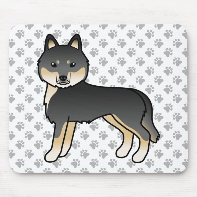 Tapis De Souris Chien De Cartographie Cute De Sibérie Noir Et Tan (Devant)