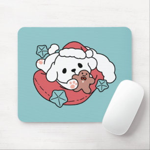 Tapis De Souris Chien de Noël à Santa Hat - Jour de Noël pour Anim