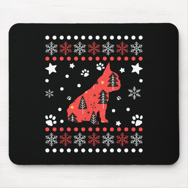 Tapis De Souris Chien de Noël Motif Français Chien de taule propri (Devant)