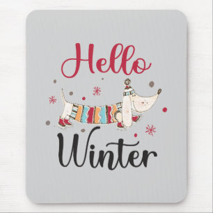 Tapis De Souris Chien de patinage sur glace mignon