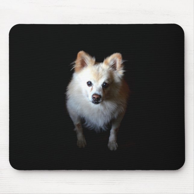 Tapis De Souris Chien de Poméranie dans la Mousepad foncé (Devant)