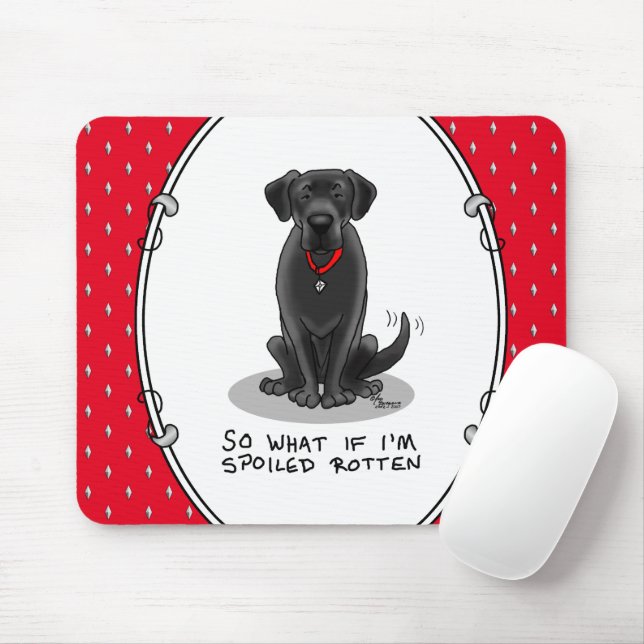 Tapis De Souris Chien de repérage du Labrador du labo noir (Avec souris)