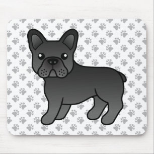 Tapis De Souris Chien de taule français noir mignon caricaturé