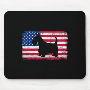 Tapis De Souris Chien de Terrier écossais 4 juillet Amérique patri