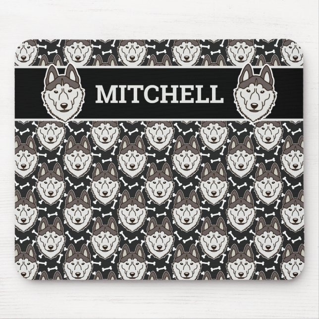 Tapis De Souris Chien de traîneau à chiens Loyal Sibérien Husky Ar (Devant)