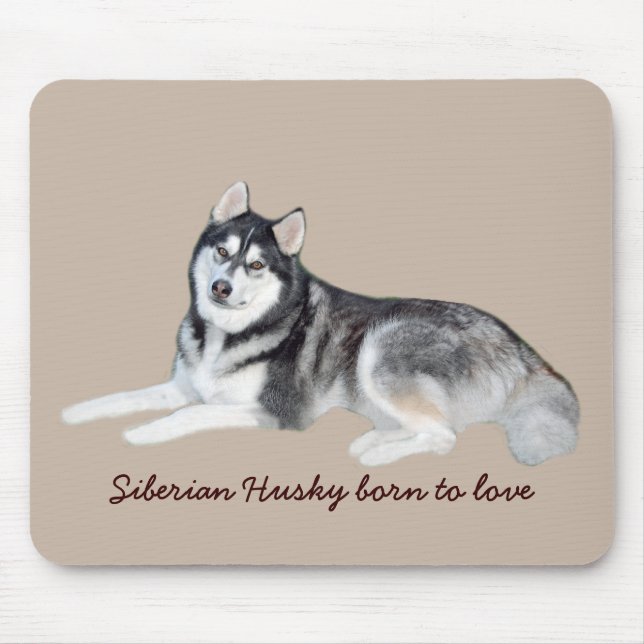 Tapis De Souris Chien de traîneau sibérien beau Mousepad (Devant)