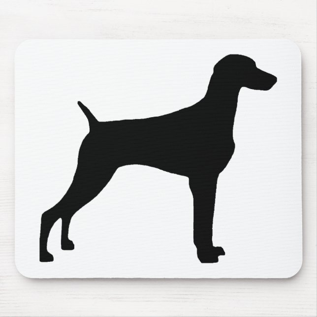 Tapis De Souris Chien de Weimaraner (dans le noir) (Devant)