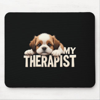 Tapis De Souris Chien drôle Mon thérapeute Shih Tzu Chien