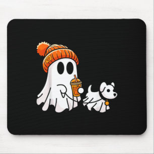 Tapis De Souris Chien fantôme drôle de costume d'Halloween