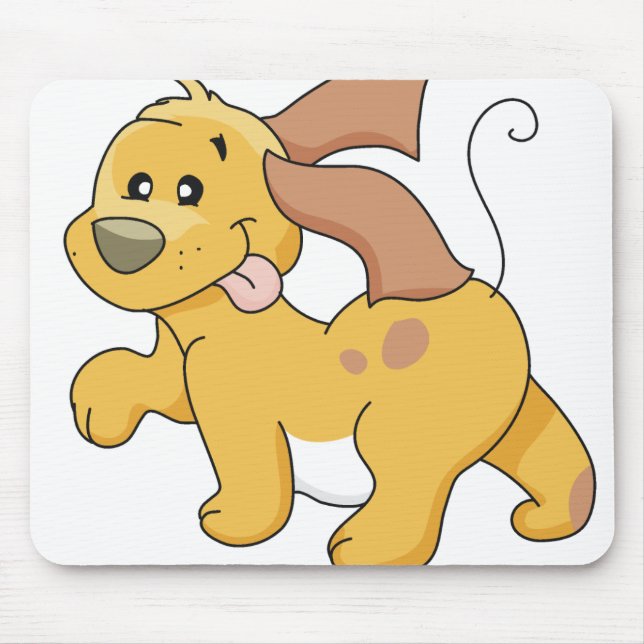 Tapis De Souris Chien heureux de Brown (Devant)