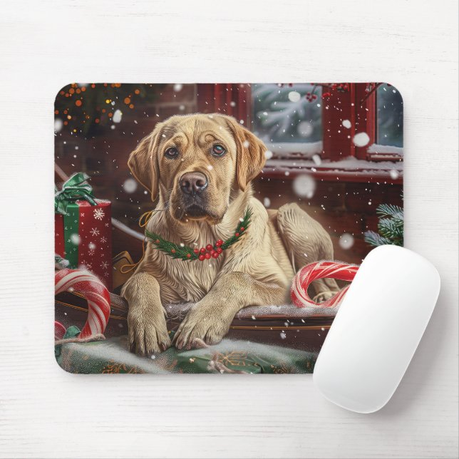 Tapis De Souris Chien Labrador Fête de Noël (Avec souris)