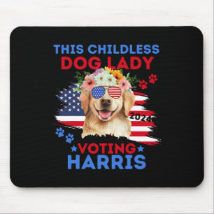 Tapis De Souris Chien Lady Vote Kamala Harris 2024 Golden Retrieve