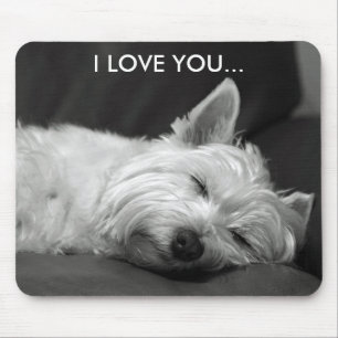 Tapis De Souris Chien Mousepad de Westie - JE T'AIME…