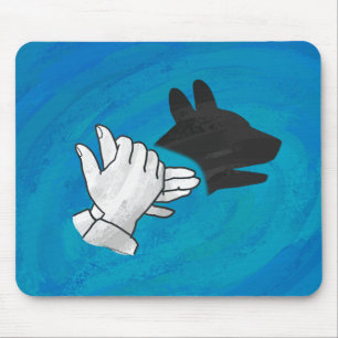 Tapis De Souris Chien Ombré sur bleu