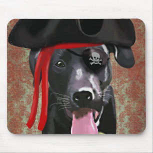 Tapis De Souris Chien pirate du Labrador noir
