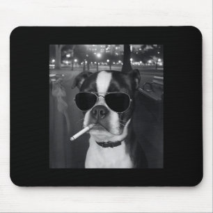 Tapis De Souris Chien qui fume drôle Mème Cigarette Mème de chien