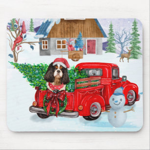 Tapis De Souris Chien Roi Cavalier En Livraison De Noël Camion Nei