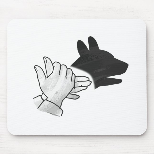 Tapis De Souris Chien Silhouette main (Devant)