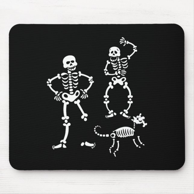 Tapis De Souris Chien Skull Skeleton Courir Halloween Costume Part (Devant)