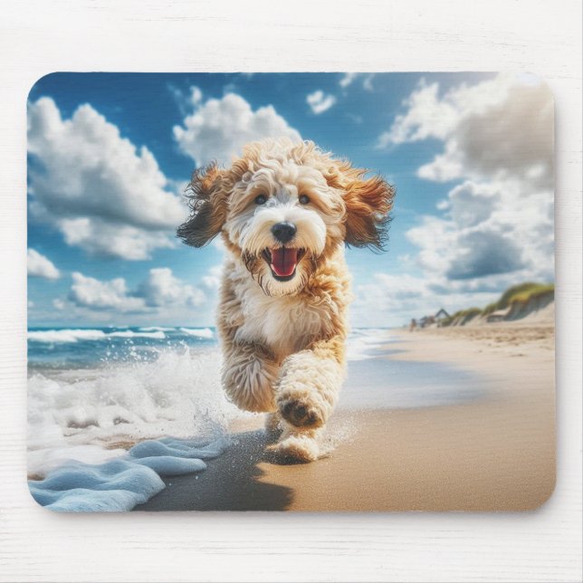Tapis De Souris Chien sur la plage mousepad (Devant)