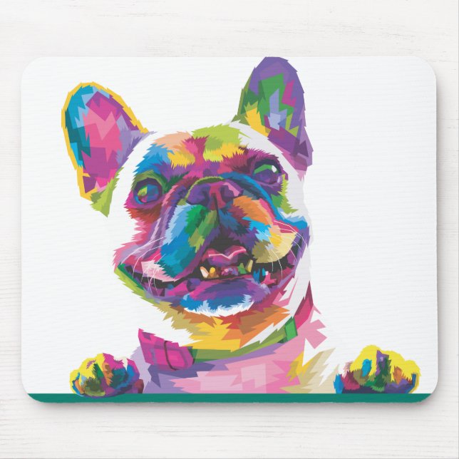 Tapis De Souris Chien-taureau français coloré (Devant)