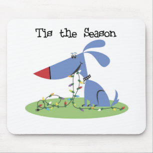 Tapis De Souris Chien Tis the Season Tshirts et cadeaux de vacance