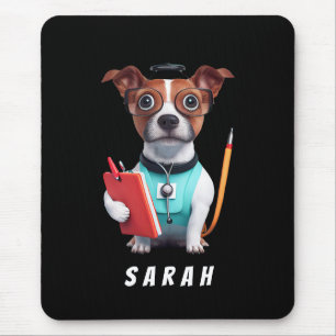 Tapis De Souris Chien travaillant comme infirmière, Chien portant 