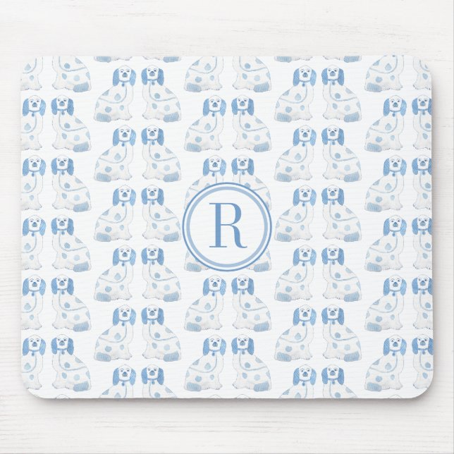 Tapis De Souris Chiens Classiques De Chinoiserie Bleu Et Blanc (Devant)