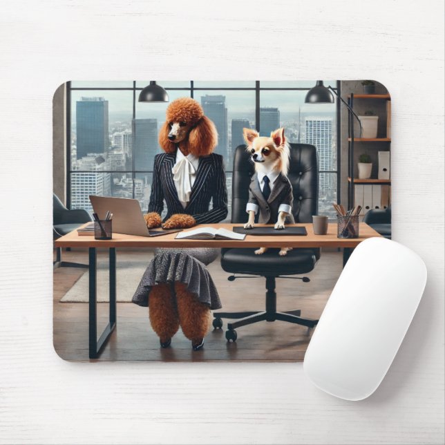 Tapis De Souris Chiens d'avocat travaillant dans le tapis de souri (Avec souris)