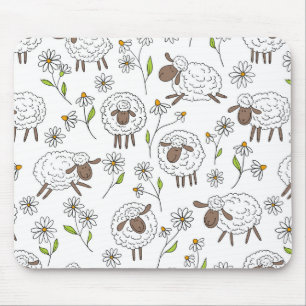Tapis De Souris Chiens de comptage sur blanc