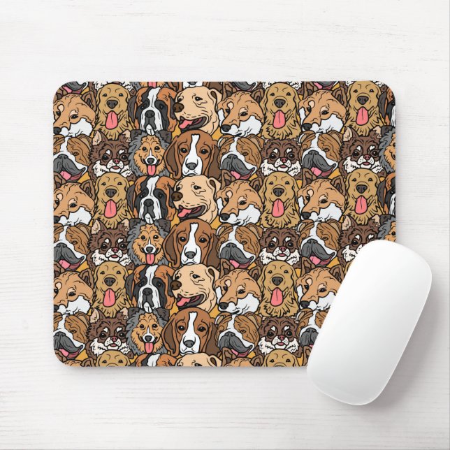 Tapis De Souris Chiens mignons vintages (Avec souris)