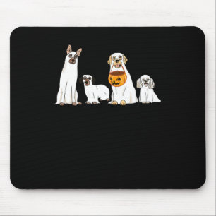 Tapis De Souris Chiens portant le costume fantôme Fun Chien Hallow
