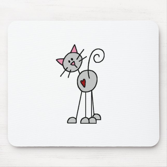 Tapis De Souris Chiffre Mousepad de bâton de chat (Devant)