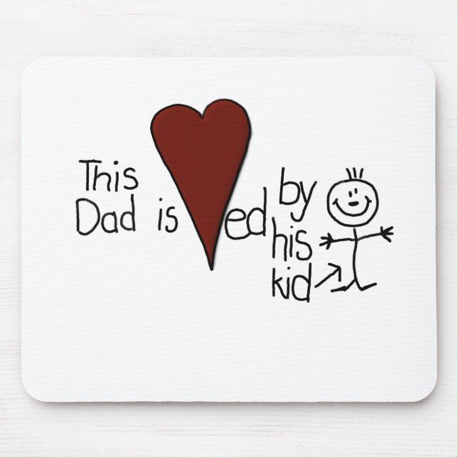 Tapis De Souris Chiffre pour enfants Coeurs papa (Devant)