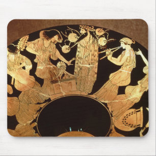 Tapis De Souris Chiffre rouge kylix de grenier dépeignant Dionysu