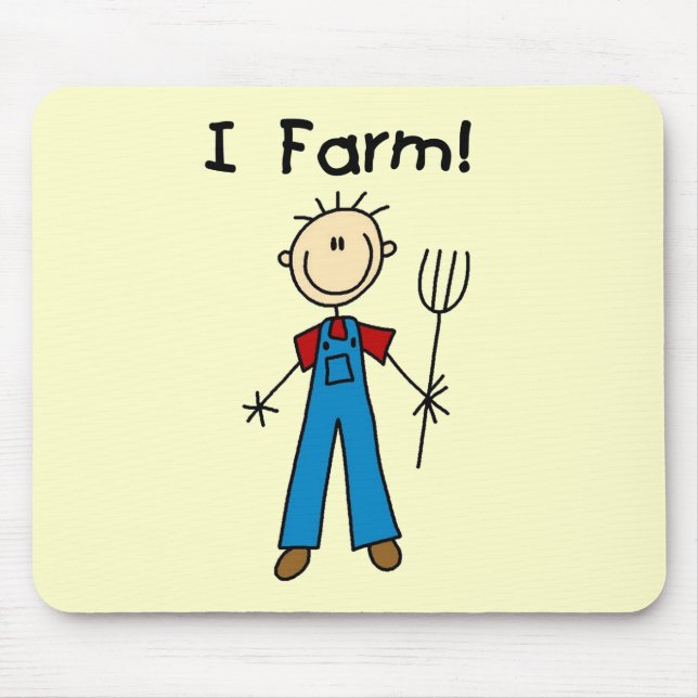 Tapis De Souris Chiffre T-shirts et cadeaux de bâton d'agriculteur (Devant)